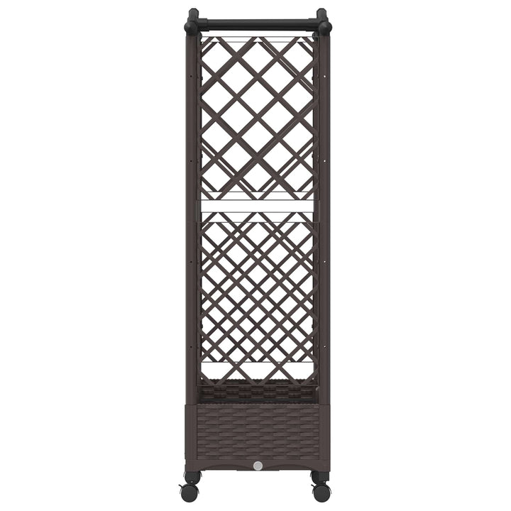 Hævet Bed med Trellis og Tag Brun 124 x 40 x 129 cm PP
