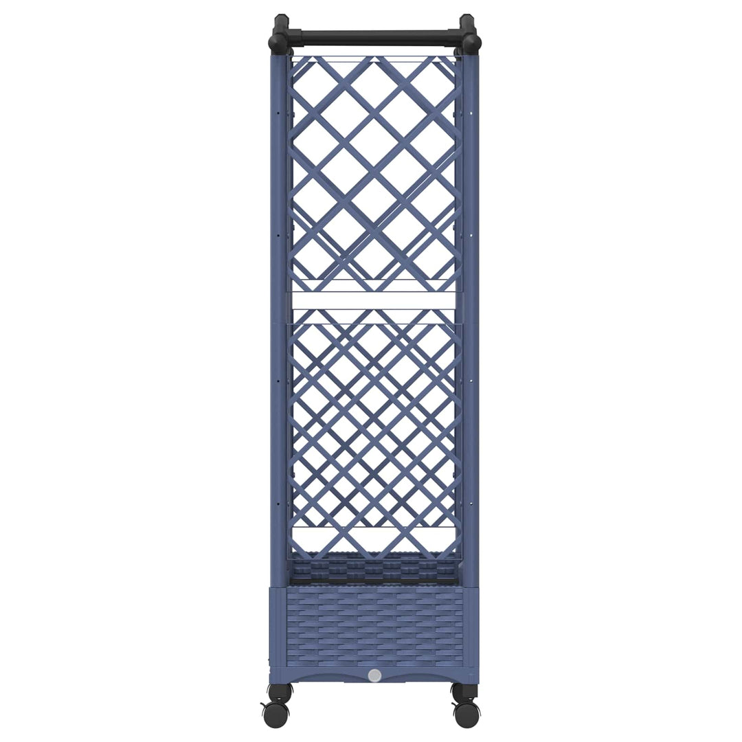 Hævet Bed med Trellis og Tag Grå 124 x 40 x 129 cm PP