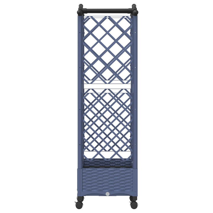 Hævet Bed med Trellis og Tag Grå 124 x 40 x 129 cm PP