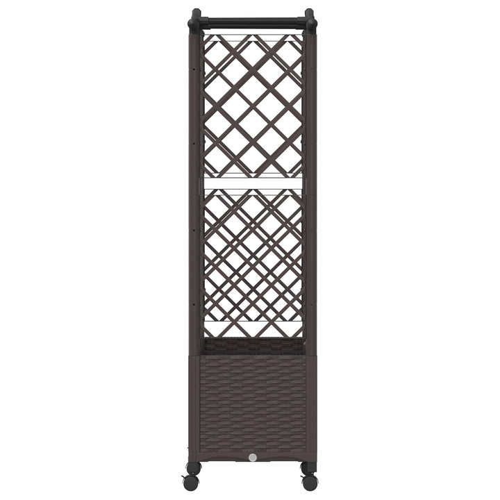 Hævet Bed med Trellis og Tag Brun 122 x 40 x 144 cm PP