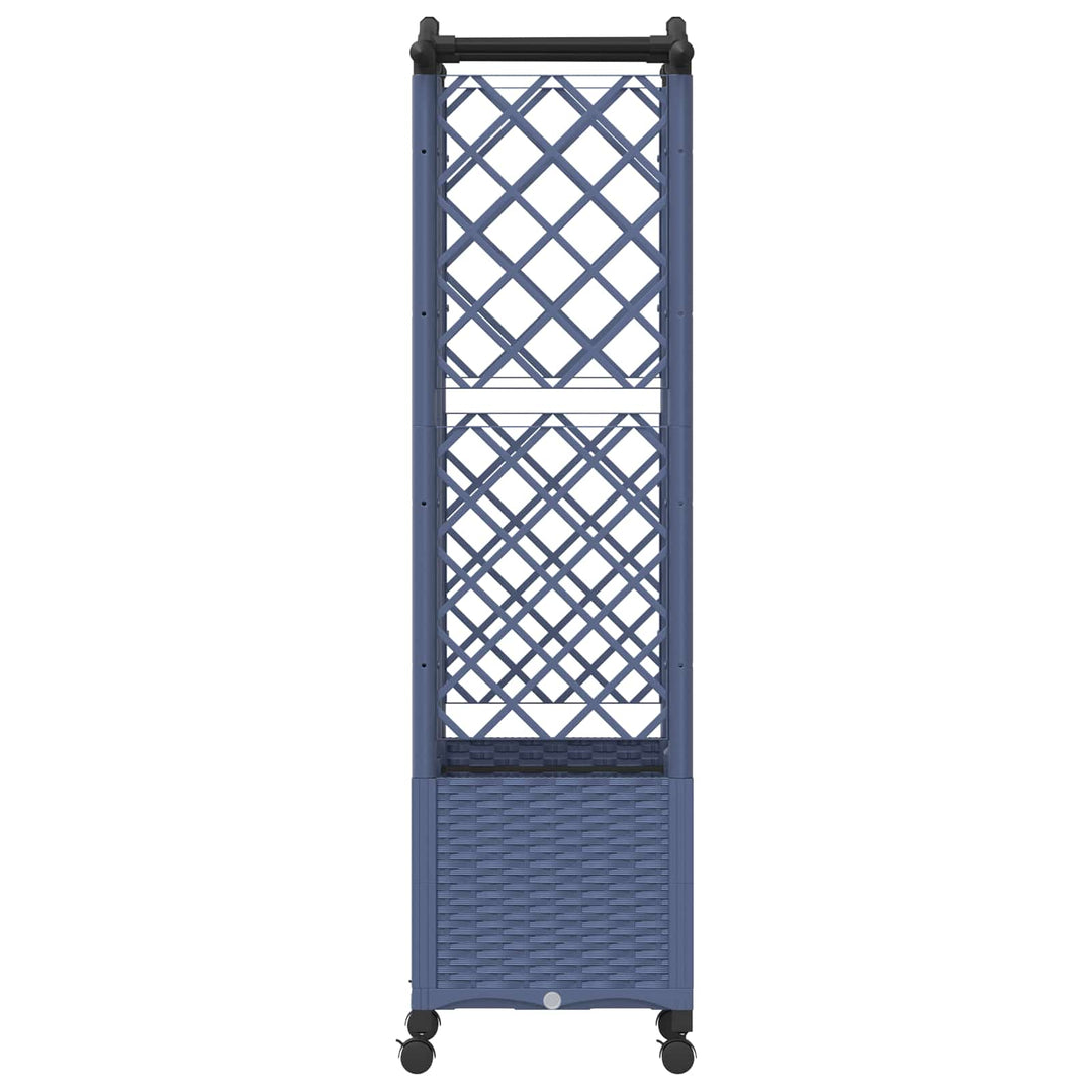 Hævet Bed med Trellis og Tag Grå 122 x 40 x 144 cm PP