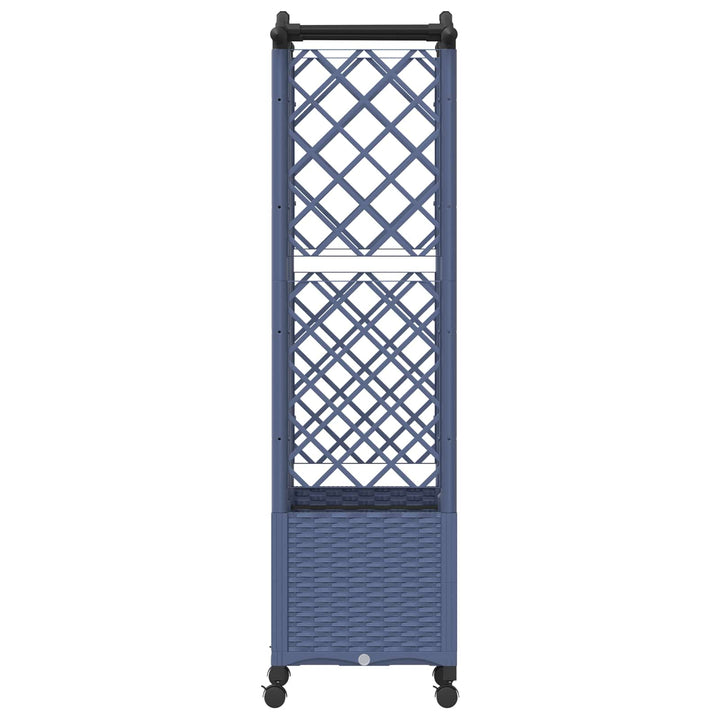 Hævet Bed med Trellis og Tag Grå 122 x 40 x 144 cm PP