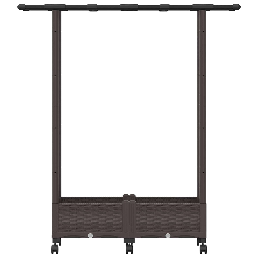 Hævet Bed med Trellis og Tag Brun 122,5 x 40 x 127 cm PP