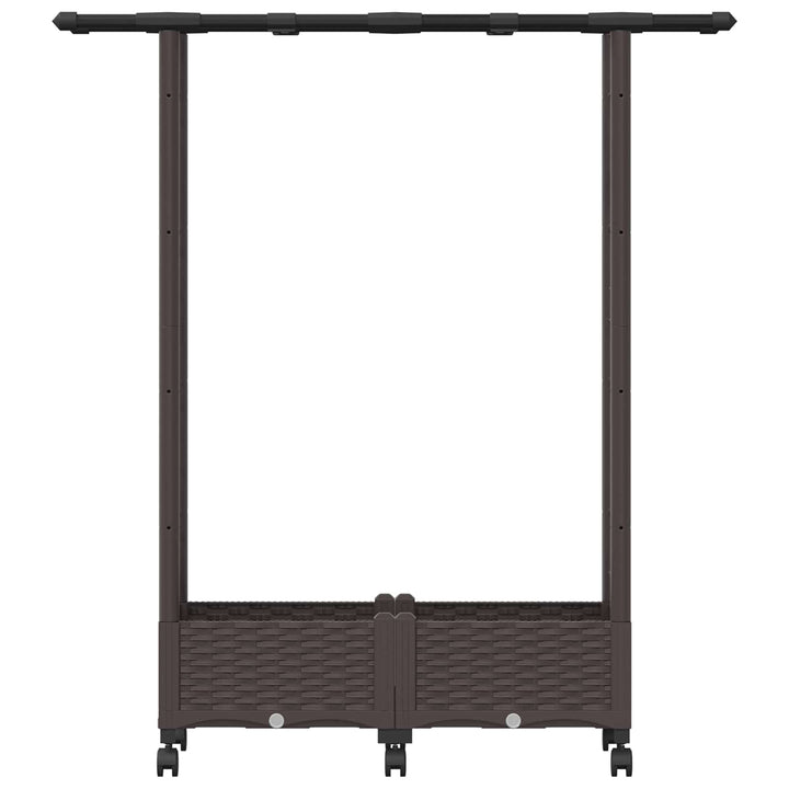 Hævet Bed med Trellis og Tag Brun 122,5 x 40 x 127 cm PP
