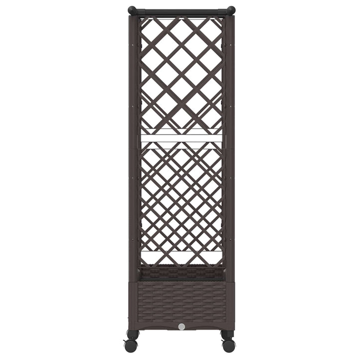 Hævet Bed med Trellis og Tag Brun 122,5 x 40 x 127 cm PP