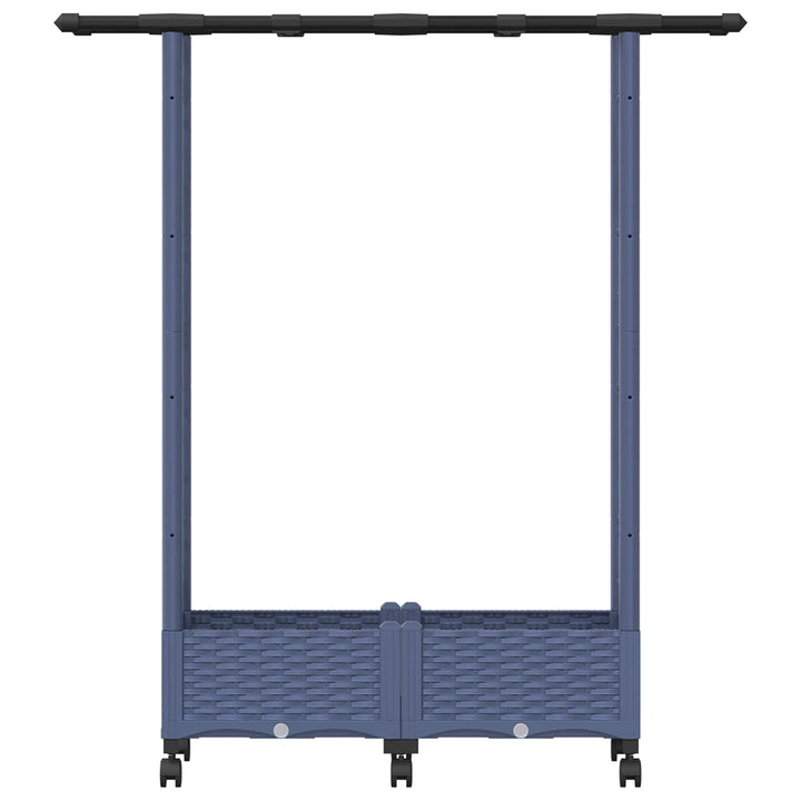 Hævet Bed med Trellis og Tag Grå 122,5 x 40 x 127 cm PP