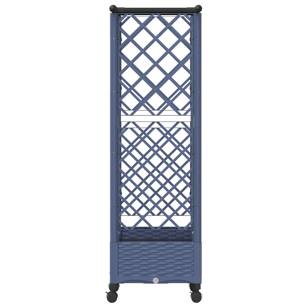 Hævet Bed med Trellis og Tag Grå 122,5 x 40 x 127 cm PP
