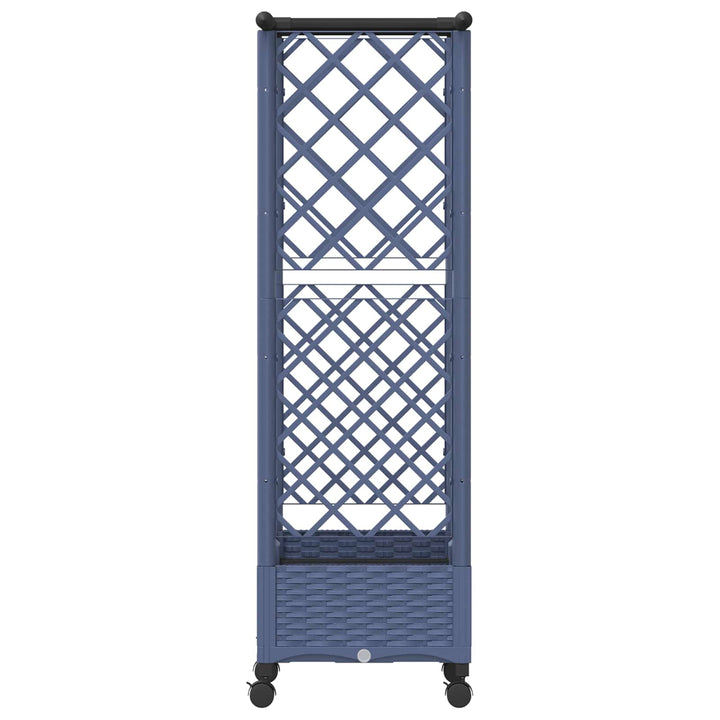Hævet Bed med Trellis og Tag Grå 122,5 x 40 x 127 cm PP