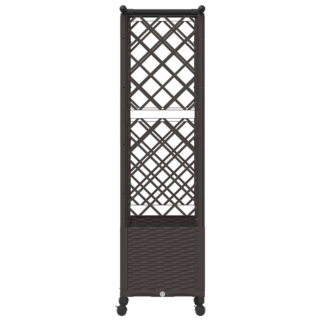 Hævet Bed med Trellis og Tag Brun 124,5 x 40 x 142 cm PP
