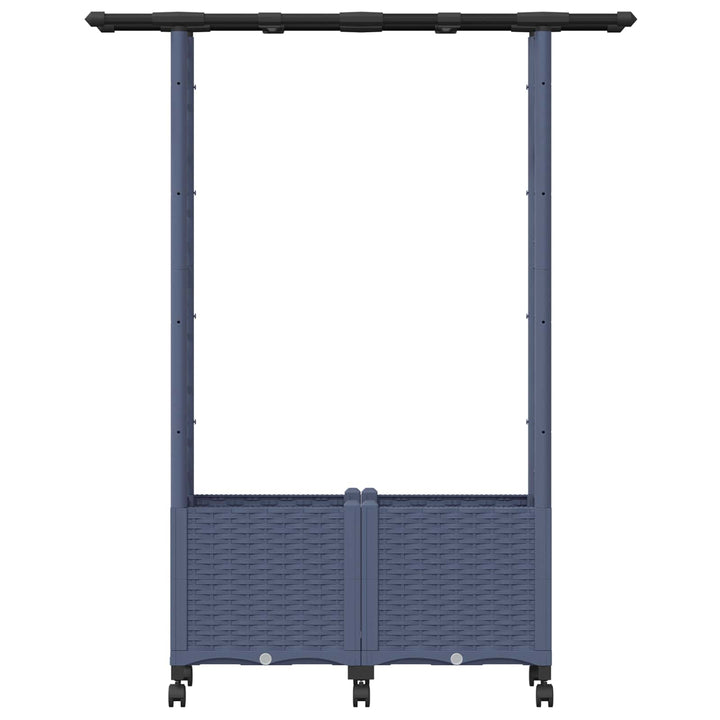 Hævet Bed med Trellis og Tag Grå 124,5 x 40 x 142 cm PP