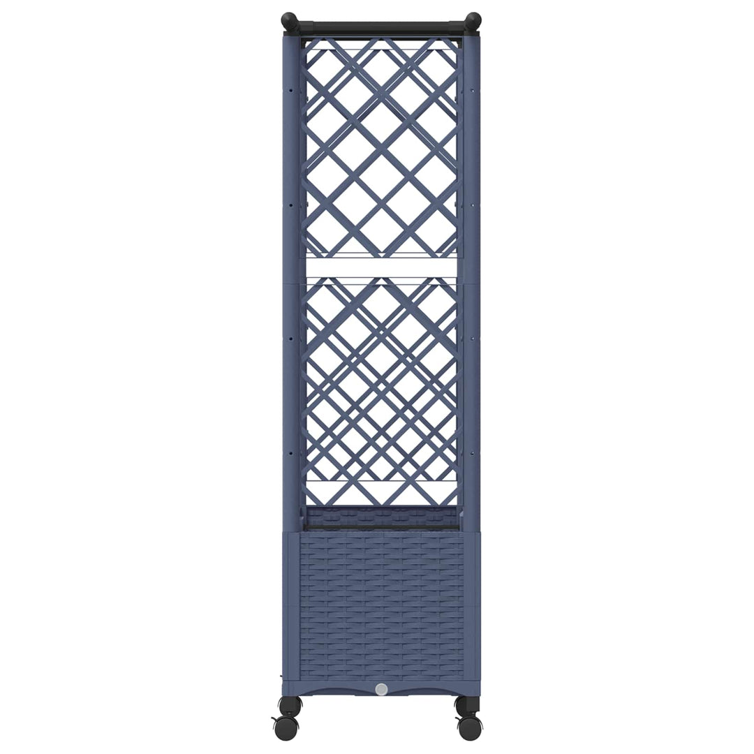 Hævet Bed med Trellis og Tag Grå 124,5 x 40 x 142 cm PP