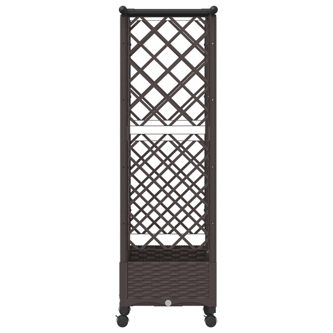 Hævet Bed med Trellis og Tag Brun 124 x 40 x 127 cm PP