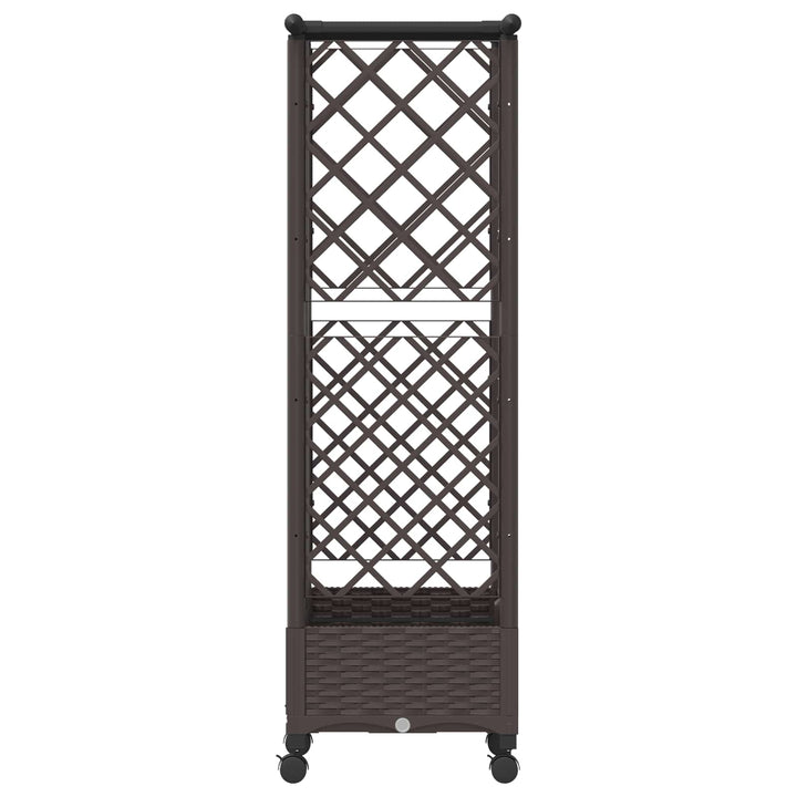 Hævet Bed med Trellis og Tag Brun 124 x 40 x 127 cm PP