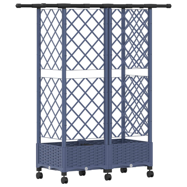 Hævet Bed med Trellis og Tag Grå 124 x 40 x 127 cm PP