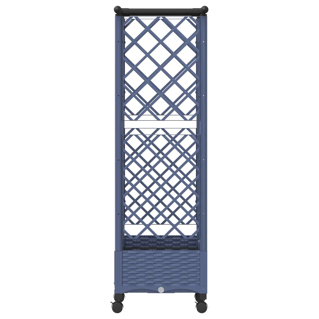 Hævet Bed med Trellis og Tag Grå 124 x 40 x 127 cm PP