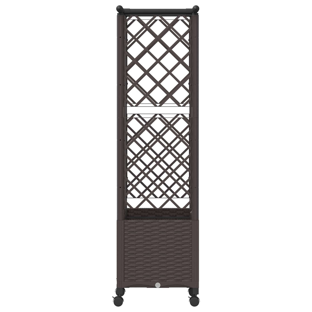 Hævet Bed med Trellis og Tag Brun 124 x 40 x 142 cm PP