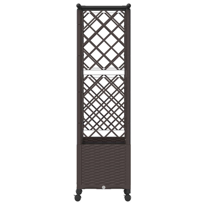 Hævet Bed med Trellis og Tag Brun 124 x 40 x 142 cm PP