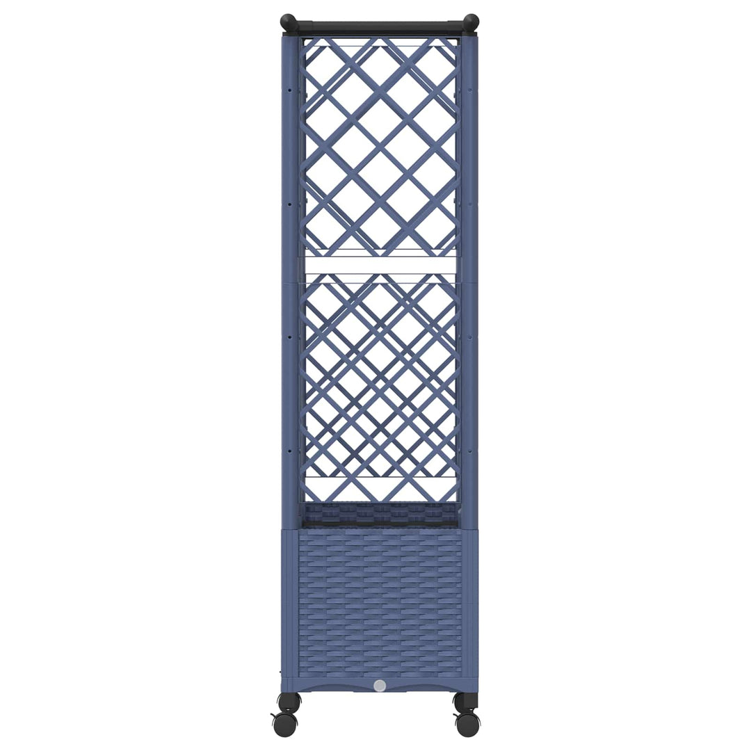 Hævet Bed med Trellis og Tag Grå 124 x 40 x 142 cm PP