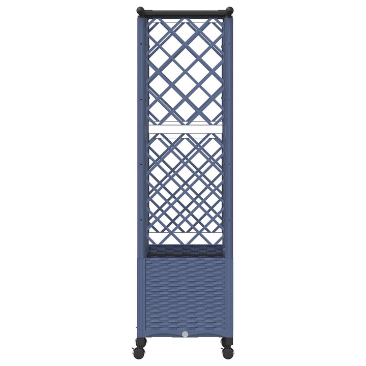 Hævet Bed med Trellis og Tag Grå 124 x 40 x 142 cm PP