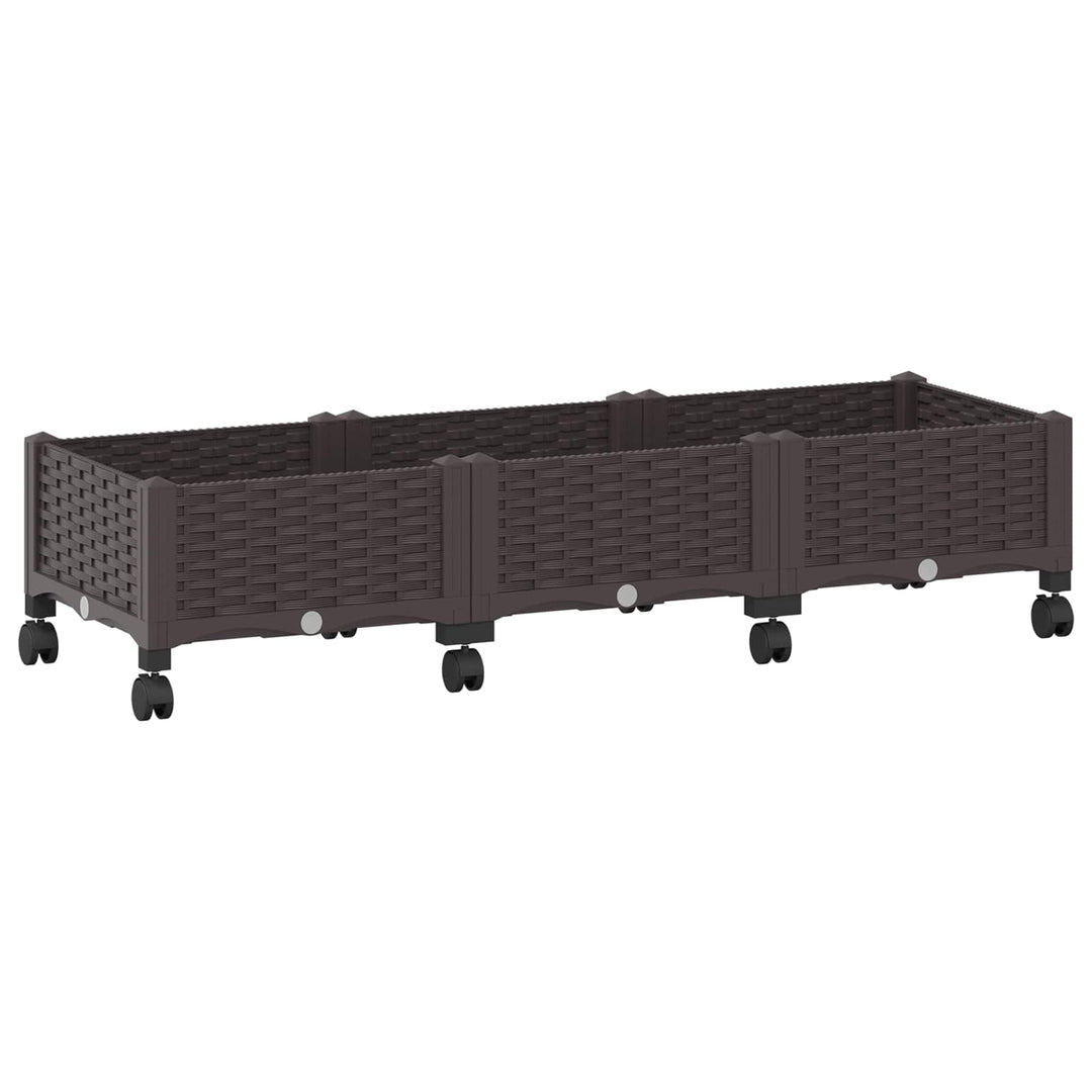 Havekrukke med hjul Brun 120 x 40 x 29 cm PP