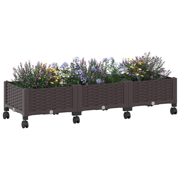 Havekrukke med hjul Brun 120 x 40 x 29 cm PP