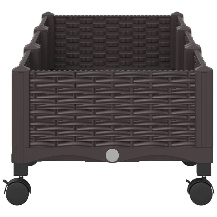 Havekrukke med hjul Brun 120 x 40 x 29 cm PP