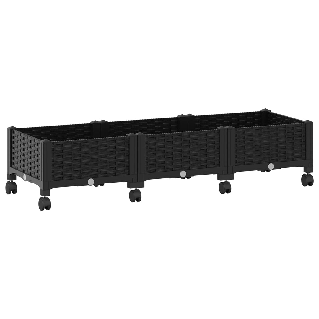 Havekrukke med hjul Sort 120 x 40 x 29 cm PP
