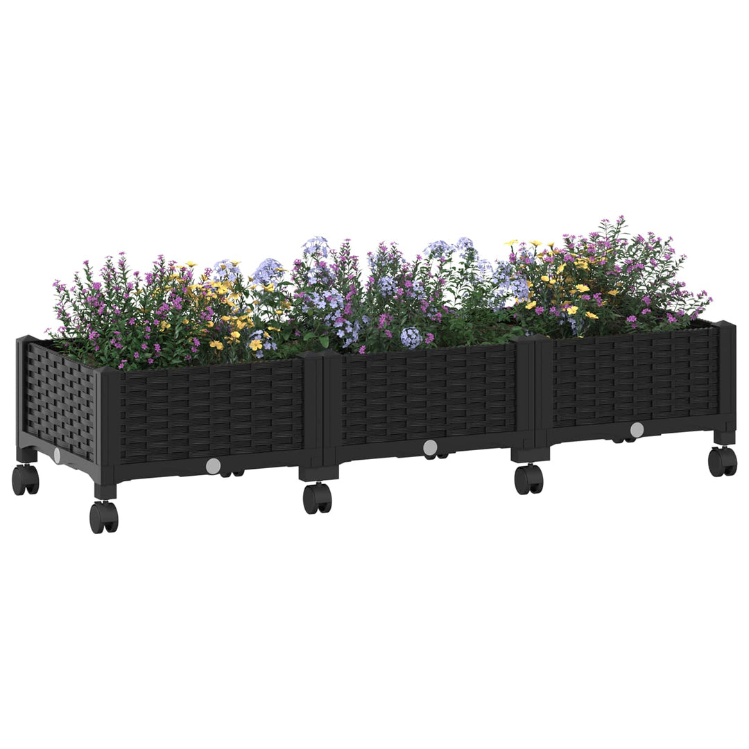 Havekrukke med hjul Sort 120 x 40 x 29 cm PP