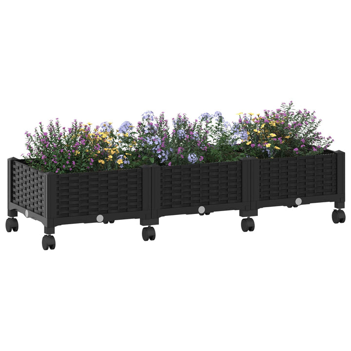 Havekrukke med hjul Sort 120 x 40 x 29 cm PP