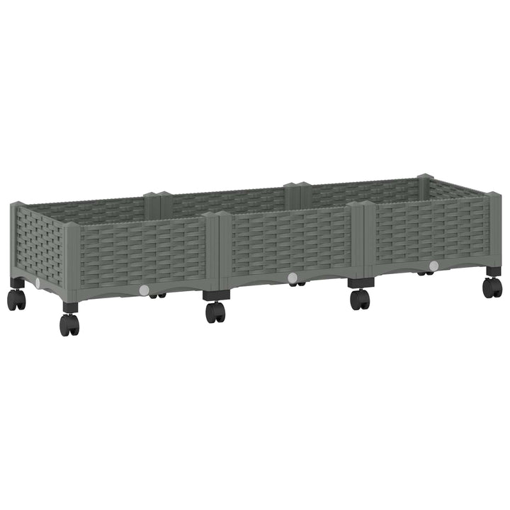 Havekrukke med hjul Lysegrå 120 x 40 x 33 cm PP