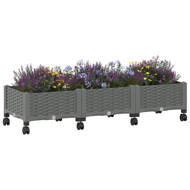 Havekrukke med hjul Lysegrå 120 x 40 x 33 cm PP