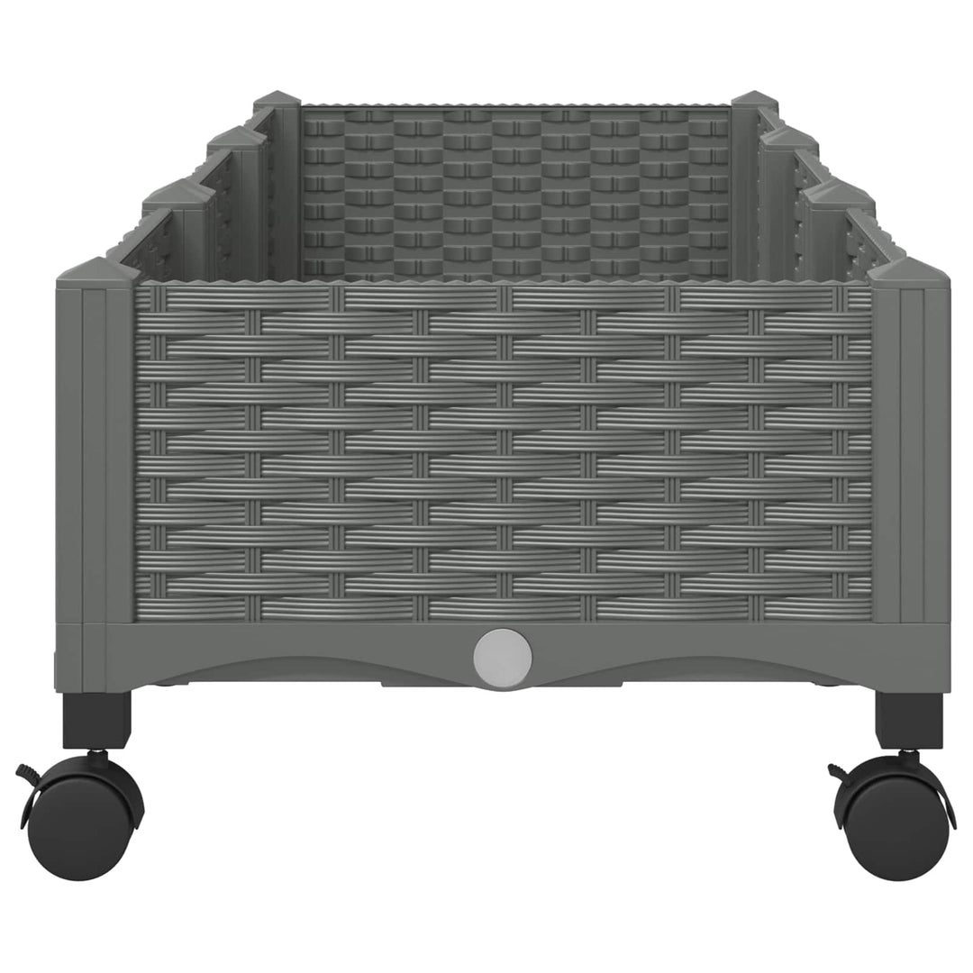 Havekrukke med hjul Lysegrå 120 x 40 x 33 cm PP