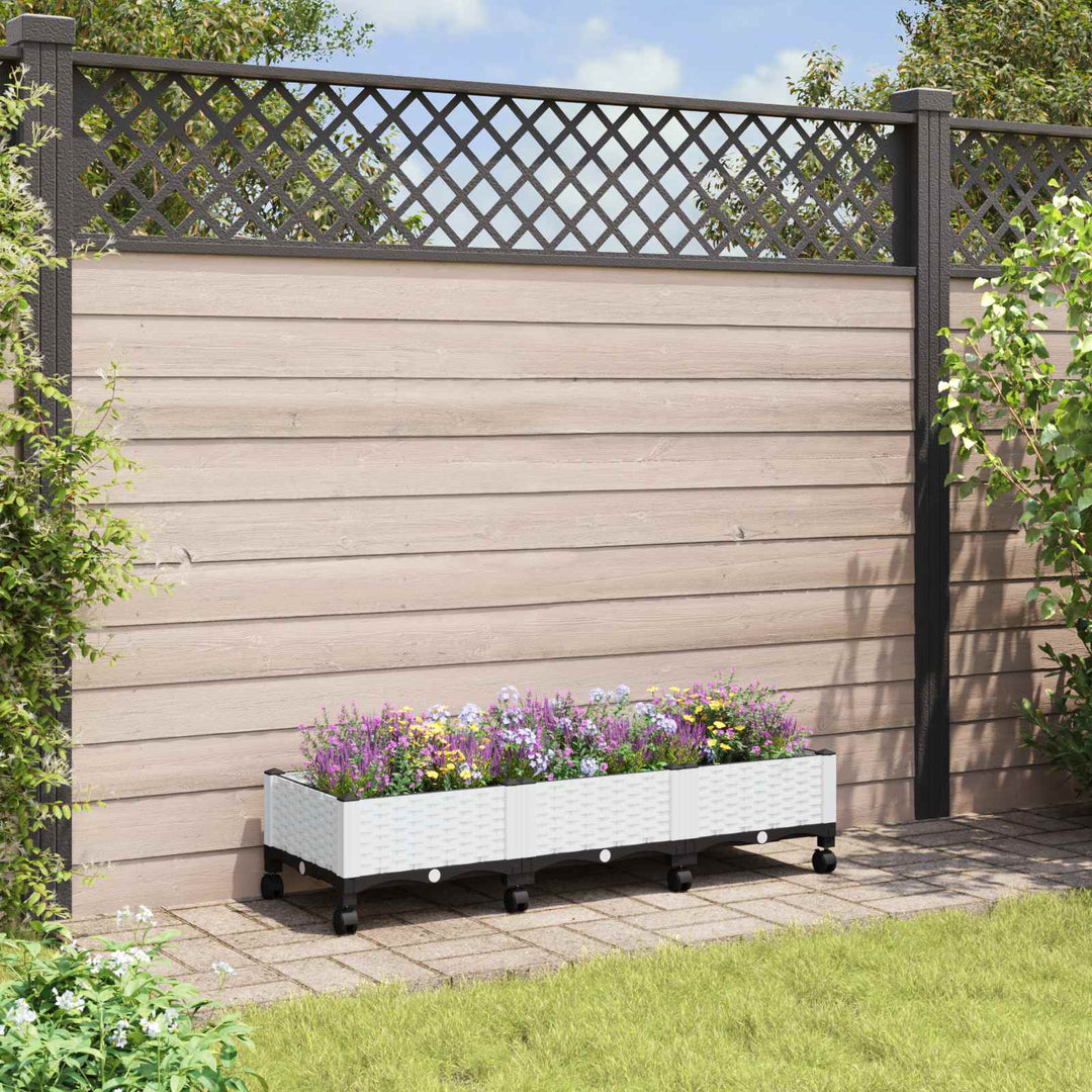 Havekrukke med hjul Hvid 120 x 40 x 33 cm PP