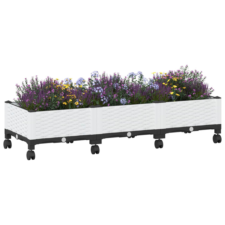 Havekrukke med hjul Hvid 120 x 40 x 33 cm PP