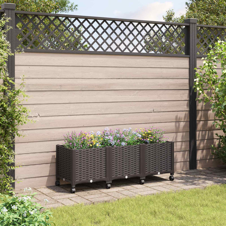 Havekrukke med hjul Brun 120 x 40 x 44 cm PP