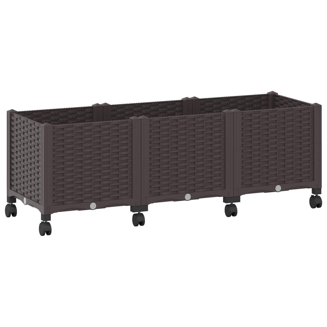 Havekrukke med hjul Brun 120 x 40 x 44 cm PP