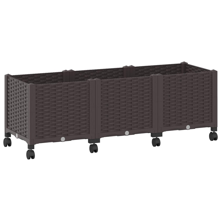 Havekrukke med hjul Brun 120 x 40 x 44 cm PP