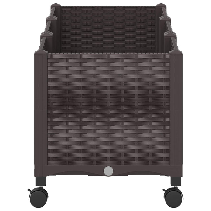 Havekrukke med hjul Brun 120 x 40 x 44 cm PP
