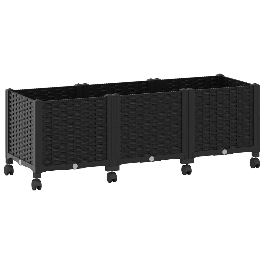 Havekrukke med hjul Sort 120 x 40 x 44 cm PP