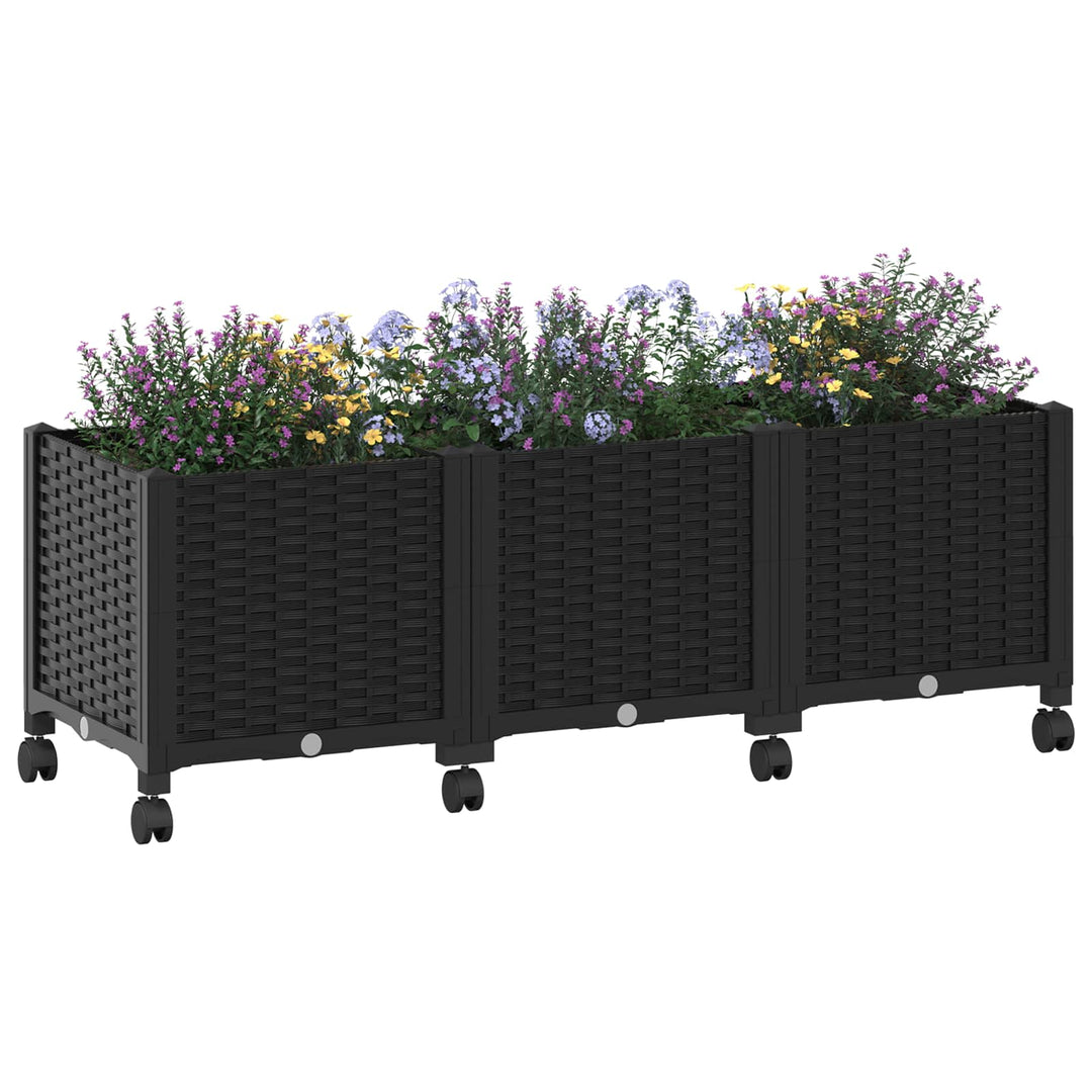 Havekrukke med hjul Sort 120 x 40 x 44 cm PP