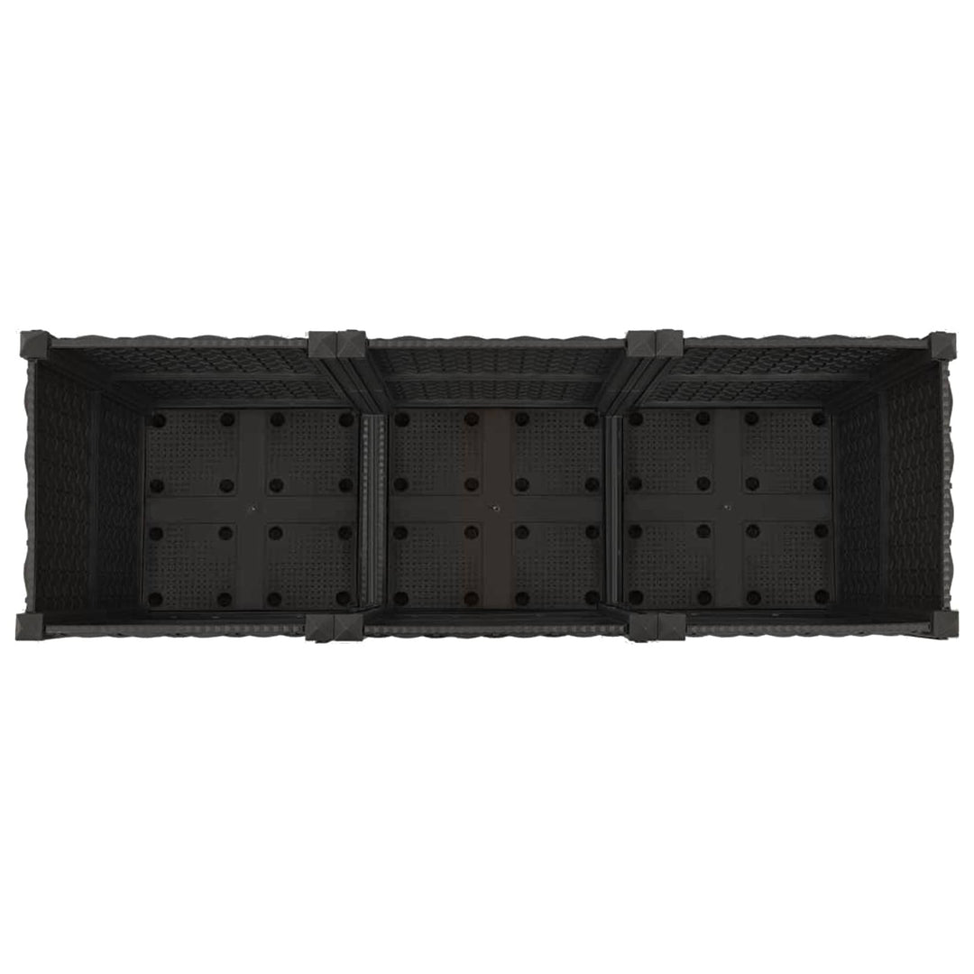 Havekrukke med hjul Sort 120 x 40 x 44 cm PP
