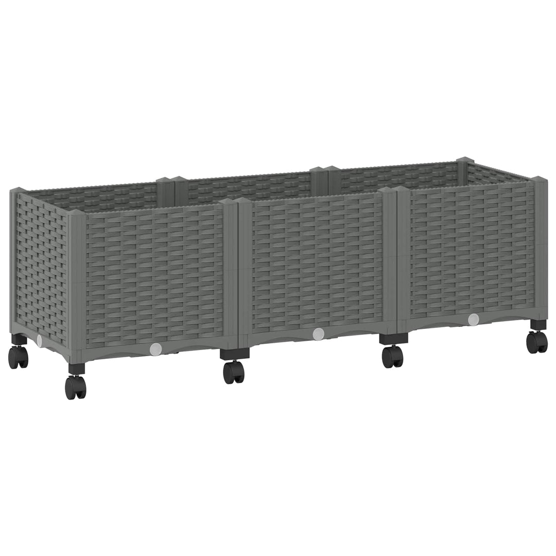 Havekrukke med hjul Lysegrå 120 x 40 x 48 cm PP