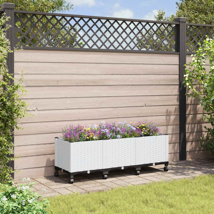 Havekrukke med hjul Hvid 120 x 40 x 48 cm PP