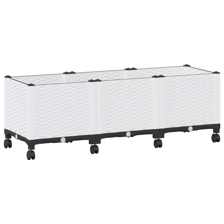 Havekrukke med hjul Hvid 120 x 40 x 48 cm PP