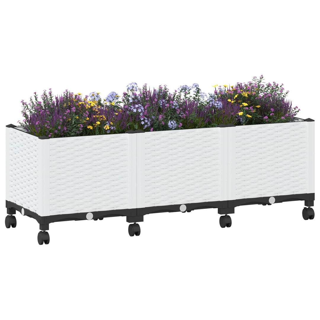 Havekrukke med hjul Hvid 120 x 40 x 48 cm PP