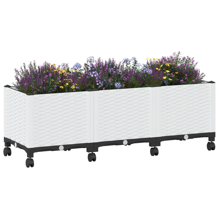 Havekrukke med hjul Hvid 120 x 40 x 48 cm PP