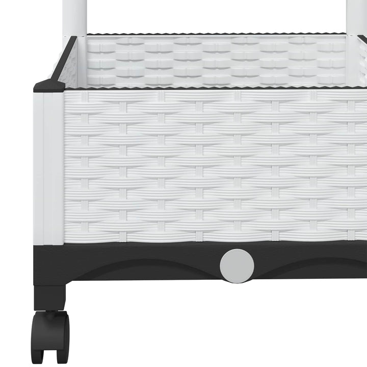 Haveplantekasse med espalier og hjul Hvid 120 x 40 x 131,5 cm