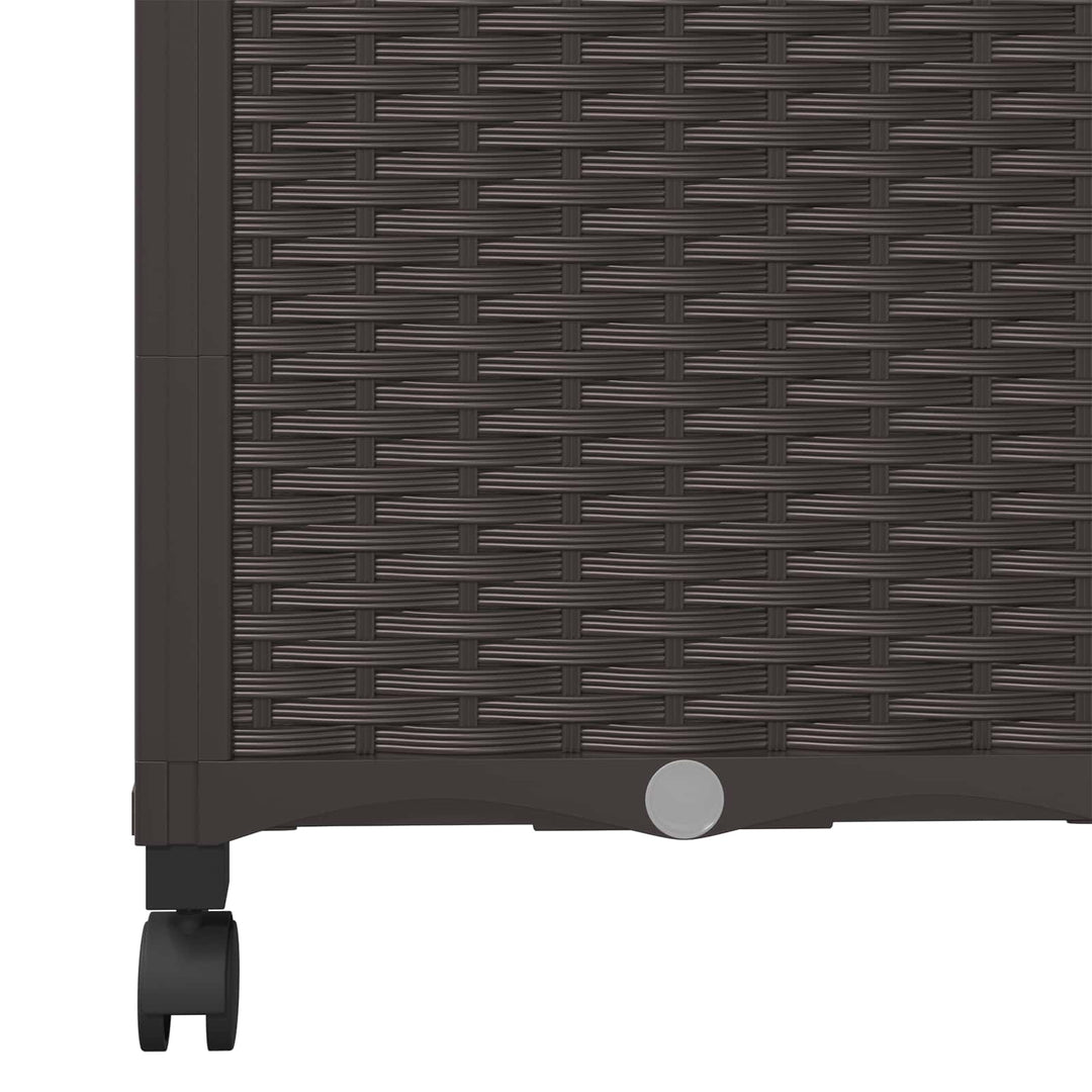 Haveplantekasse med espalier og hjul Brun 120 x 40 x 146 cm PP