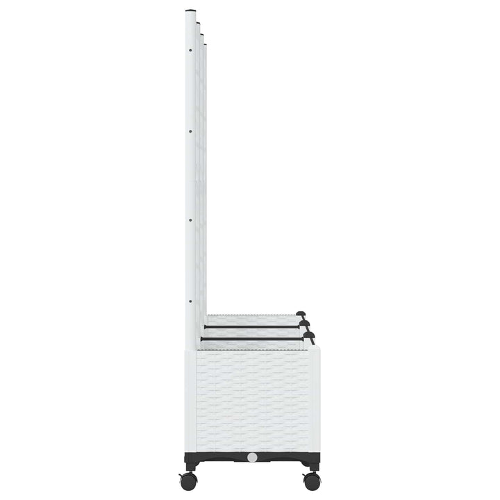 Haveplantekasse med espalier og hjul Hvid 120 x 40 x 146 cm PP