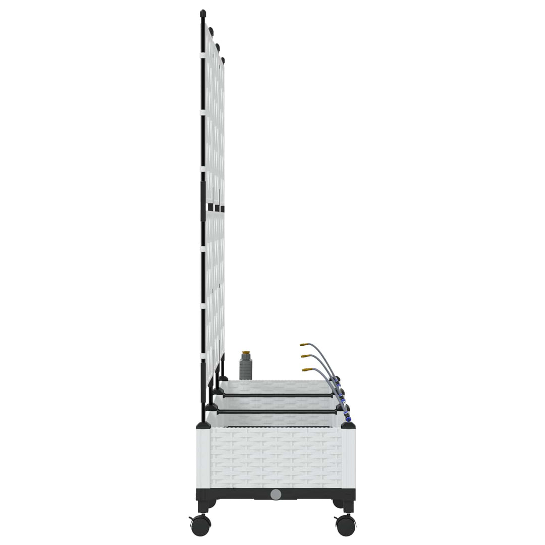 Havekrukke med vanding og hjul 3 stk. Hvid 120 x 40 x 132 cm PP